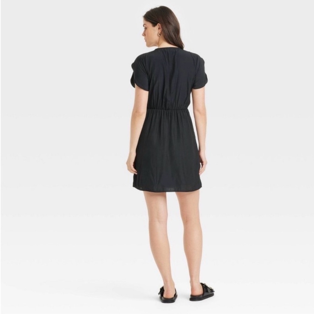 Tie-Front Flutter Short Sleeve Mini A-Line Dress - Universal Thread Medium NWT - Picture 2 of 15